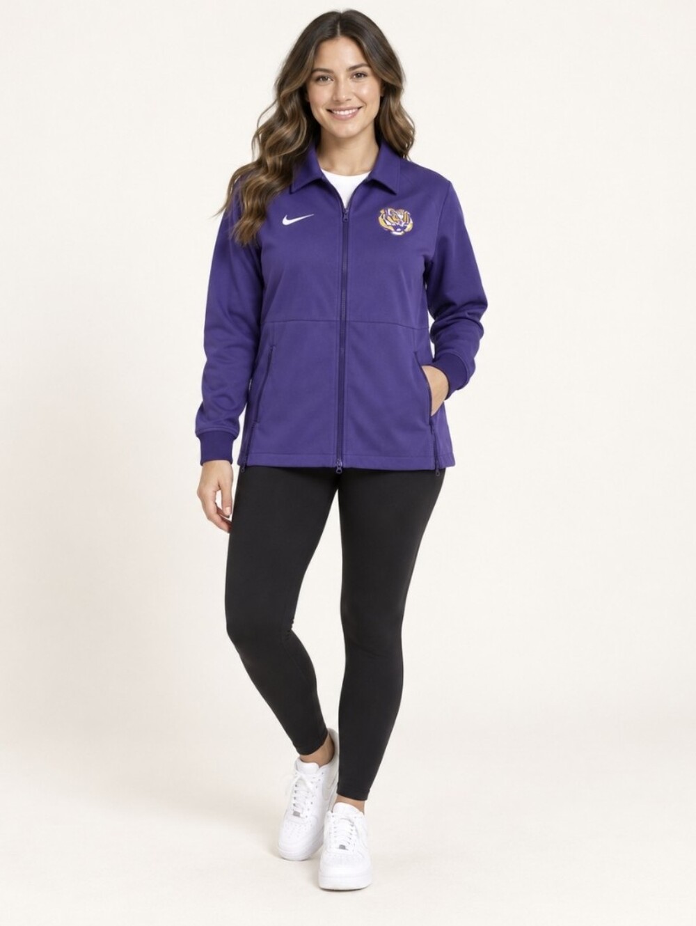Nike LSU Tigers Purple Full-Zip Sideline Jacket NWT